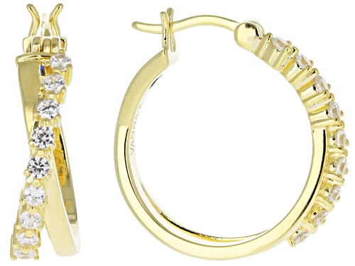 Vanna K™ For Bella Luce® 1.08ctw White Diamond Simulant Eterno™ Yellow Hoops