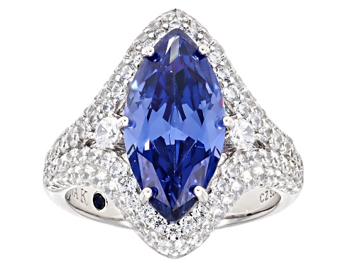 Vanna K™ For Bella Luce® 7.98ctw Tanzanite And White Diamond Simulants Platineve® Ring - Size 6