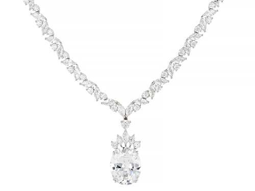 Vanna K™ For Bella Luce® 11.14ctw White Diamond Simulant Platineve® Tennis Necklace - Size 17