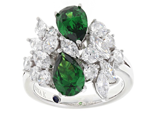 Vanna K™ For Bella Luce® 7.24ctw Emerald And White Diamond Simulants Platineve® Ring - Size 9