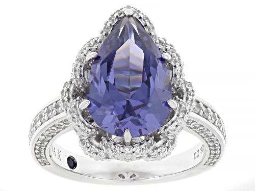 Vanna K™ For Bella Luce® 8.96ctw Tanzanite And White Diamond Simulants Platineve™ Ring - Size 6