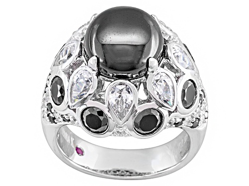 Kolore By Vanna K ™ 14.25ctw Black Onyx & Black & White Diamond Simulants Platineve® Ring - Size 7