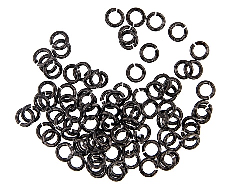 Vintaj 18 Gauge Jump Rings in Black Hematite Tone Over Brass Appx 5mm Appx 90 Pieces