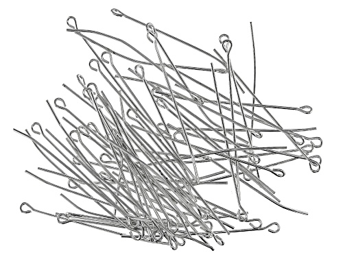 Vintaj Eye Pins in Sterling Silver Over Brass Appx 1.5" in length Appx 65 Pieces
