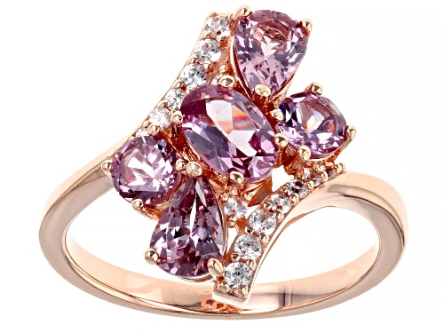 Photo of 2.04ctw Mixed Shape Color Shift Garnet With .21ctw White Zircon 18k Rose Gold Over Silver Ring - Size 9