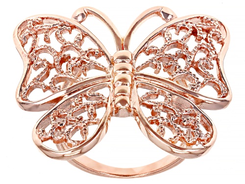 Photo of 18k Rose Gold Over Sterling Silver Butterfly Ring - Size 7