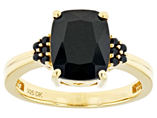 2.79ctw Black Spinel 18k Yellow Gold Over Sterling Silver Ring - Size 7
