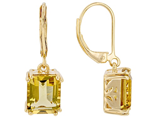 5.95ctw Champagne Quartz 18k Yellow Gold Over Sterling Silver Earrings