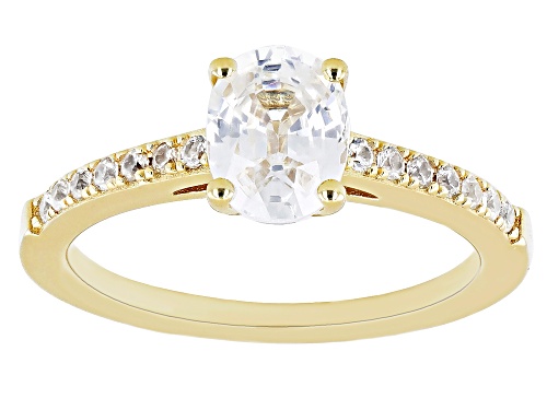 1.94ctw White Zircon 18k Yellow Gold Over Sterling Silver Ring - Size 6