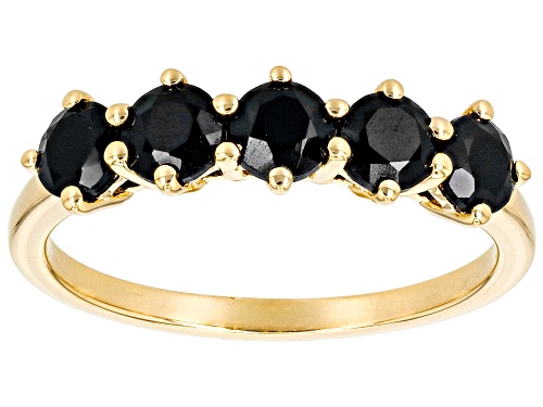 1.28ctw Black Spinel 18k Yellow Gold Over Sterling Silver Ring - Size 7