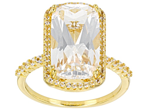 10.75ctw Lab Created White Sapphire 18k Yellow Gold Over Sterling Silver Ring - Size 8