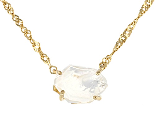 Free-Form White Herkimer Quartz 18k Yellow Gold Over Sterling Silver Necklace - Size 18