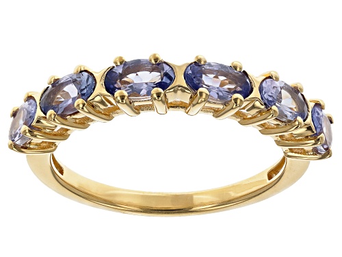 1.06ctw Tanzanite With 18k Yellow Gold Over Sterling Silver Ring - Size 7