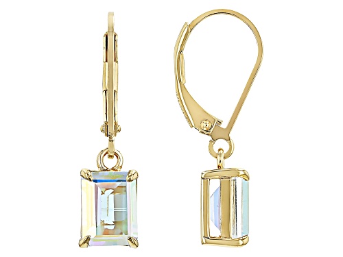 3.40ctw Mercury Mystic Topaz® 18k Yellow Gold Over Sterling Silver Earrings