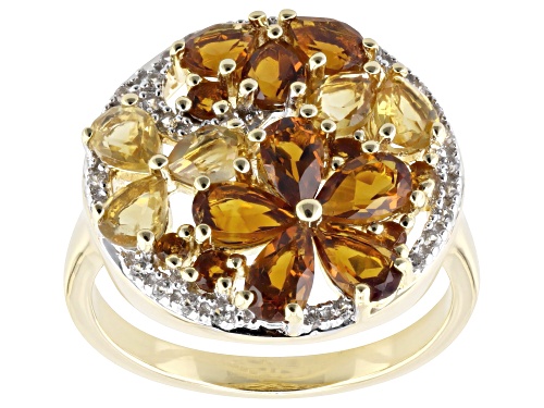 1.99ctwctw Madeira Citrine With Citrine With White Zircon 18k Yellow Gold Over Sterling Silver Ring - Size 8