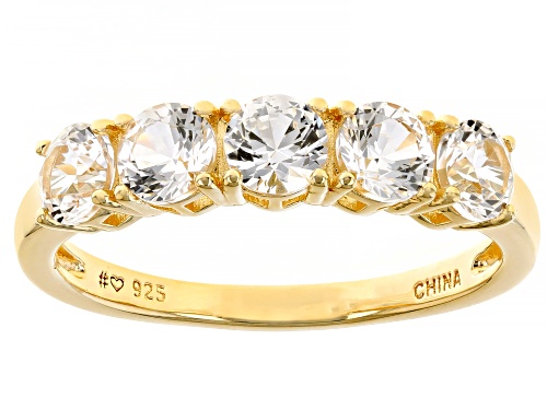 1.37ctw Lab Created White Sapphire 18k Yellow Gold Over Sterling Silver Ring - Size 10