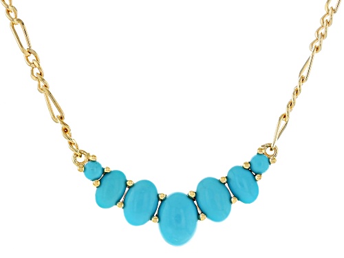Sleeping Beauty Turquoise 18k Yellow Gold Over Sterling Silver 18" Necklace