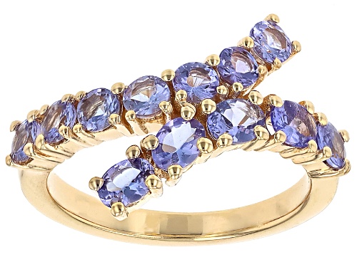 1.58ctw Tanzanite 18k Yellow Gold Over Sterling Silver Ring - Size 7