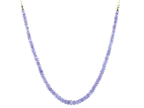 4mm-6mm Tanzanite 18k Yellow Gold Over Sterling Silver Necklace