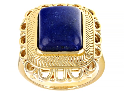 12x10mm Lapis Lazuli 18k Yellow Gold Over Sterling Silver Ring - Size 7