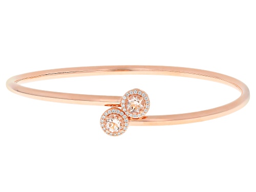 0.77ctw Peach Morganite With 0.14ctw White Zircon 18k Rose Gold Over Sterling Silver Bracelet - Size 8