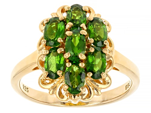 1.47ctw Chrome Diopside 18k Yellow Gold Over Sterling Silver Ring - Size 6