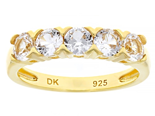 1.40ctw Lab Created White Sapphire 18k Yellow Gold Over Sterling Silver Ring - Size 7