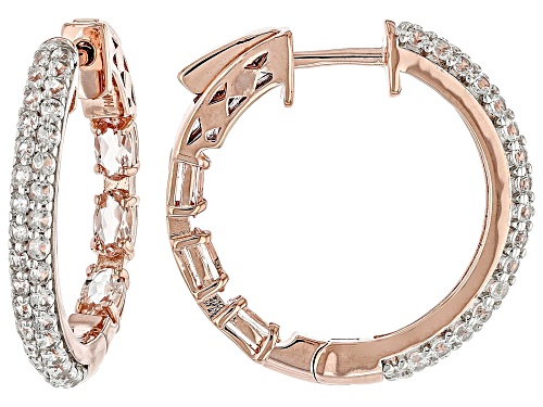 1.50ctw Peach Morganite With 1.84ctw White Zircon 18k Rose Gold Over Sterling Silver Earrings