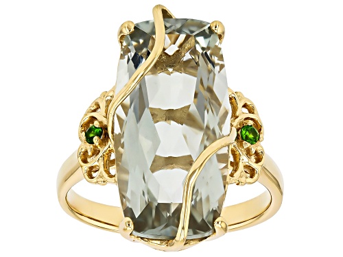 9.52ct Prasiolite With 0.05ctw Chrome Diopside 18k Yellow Gold Over Sterling Silver Ring - Size 8