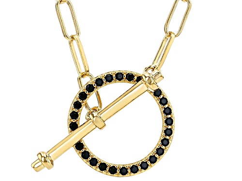 0.53ctw Black Spinel 18k Yellow Gold Over Sterling Silver Necklace - Size 18