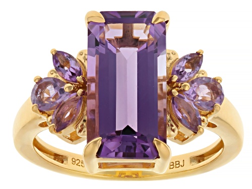 3.78ctw Canela Amethyst 18k Yellow Gold Over Sterling Silver Ring - Size 10