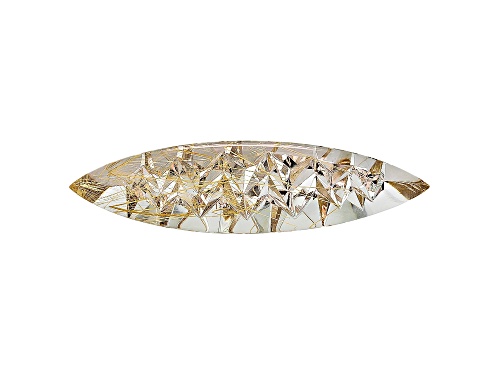 Sonja Kreis Brazilian Golden Rutilated Quartz 120.50ct 79.87x20.62x13.85mm Fancy Marquise Custom Cut