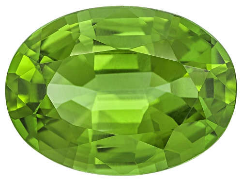 Burmese Strong Yellowish Green Peridot 12.84ct 17.75x13mm Oval With Gemworld Report