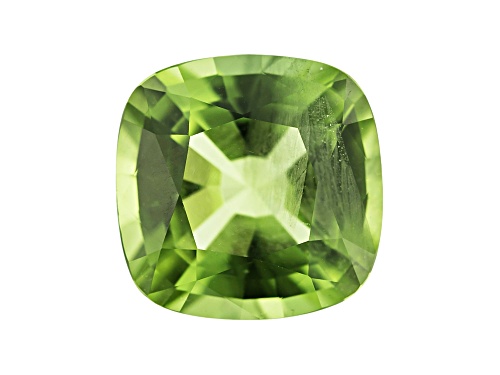 Peridot 11mm Square Cushion Mixed Step Cut 5.34ct