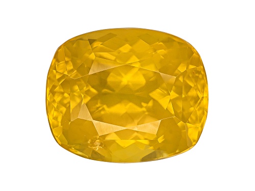Sri Lankan Deep Orange Yellow Sapphire 4.03ct 9.53x8.01x5.96mm Cushion With Gemworld Report