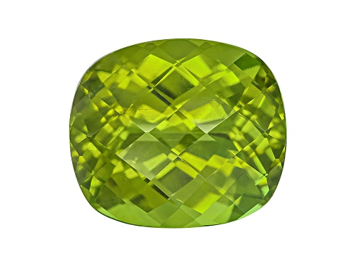 Peridot 11.8x10.38mm Rectangular Cushion Checkerboard Cut 6.19ct