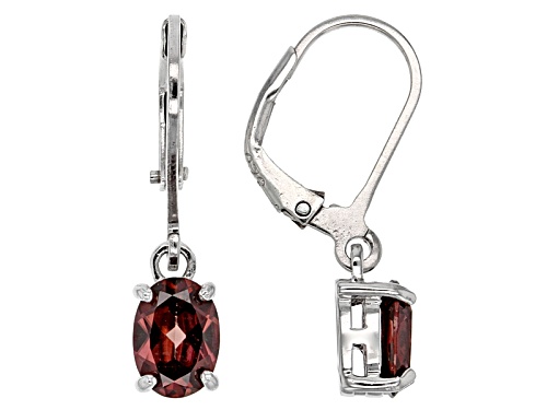 1.80ctw Oval Pomegranate Red Zircon solitaire Sterling Silver Dangle Earrings