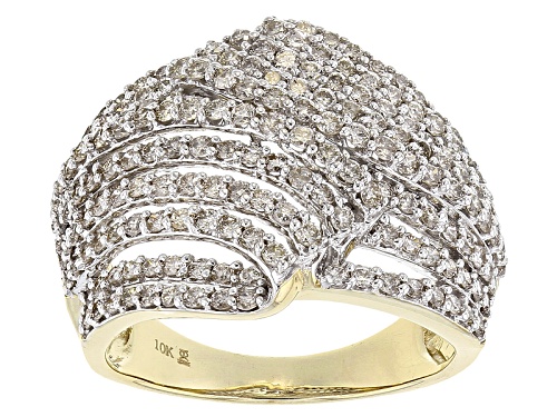 2.00ctw Round White Diamond 10k Yellow Gold Ring - Size 6