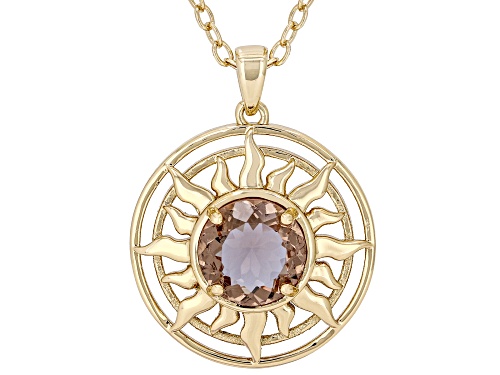Zandrite Bronze Sun Design Solitaire Pendant with Chain