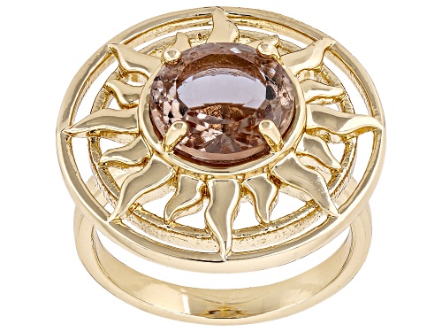 Zandrite Bronze Sun Design Solitaire Ring - Size 8