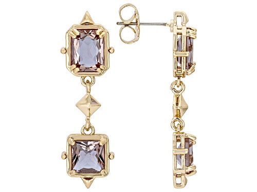 Mixed Shape Zandrite Bronze Dangle Earrings