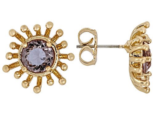 Round Zandrite Bronze Solitaire Stud Earrings