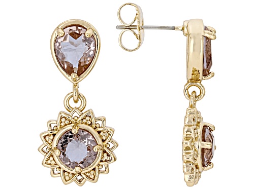 Mixed Shape Zandrite Bronze Dangle Earrings