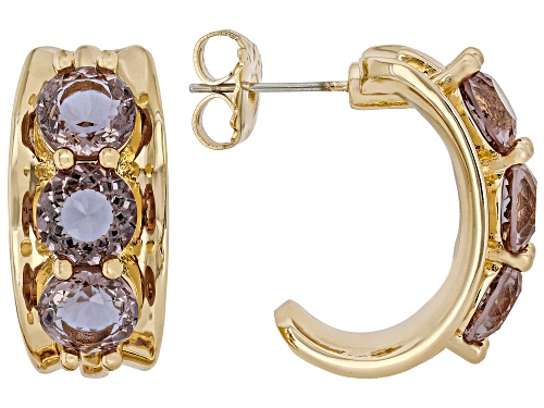 Zandrite Bronze 3-Stone J-Hoop Earrings