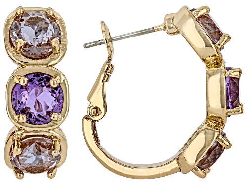 Zandrite Bronze 3-Stone Hoop Earrings