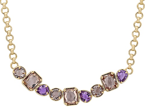 Mixed Shape Zandrite Bronze Link Necklace - Size 18
