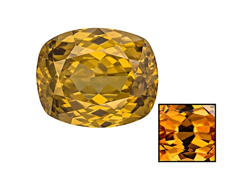 Yellow Zircon 9.61ct 12.73x10.42mm Cushion Color Varies Caution:Heat Sensitive