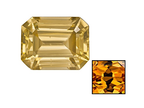 Tanzanian Thermochromic yellow zircon min 3.00ct 9x7mm emerald cut