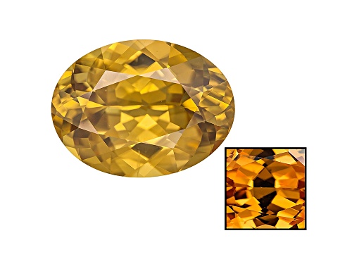 Yellow Zircon Thermochromic 15.37x10.75mm Oval 12.45ct