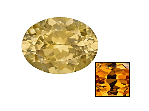 Yellow Zircon Thermochromic 11.8x8.85mm Oval 5.63ct